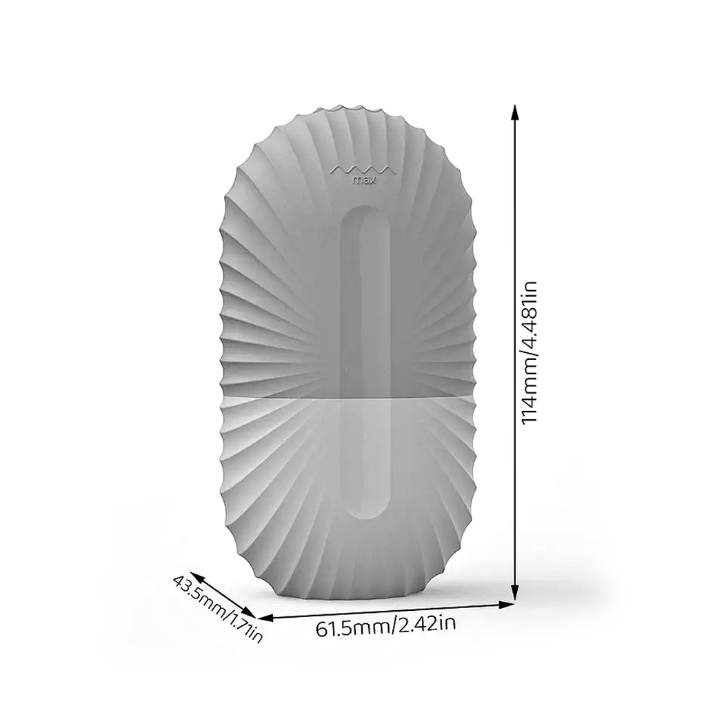 Dimensions diagram of the closed roller marked 114mm tall, 61.5mm wide and 43.5mm deep