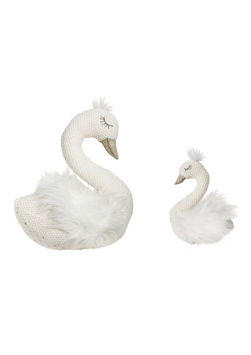 Sylvie Swan Baby Rattle – Elegant Plush Rattle by Lily & George (19x15cm)