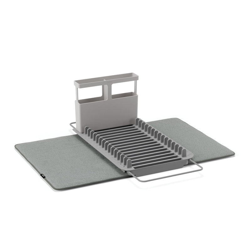 An UDry Over The Sink Dish Rack with Dry Mat by Umbra.