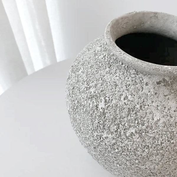 Nerina Stone Vase – Sage Textured Vessel, Small & Large