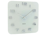 White Vintage Square wall clock shown front on