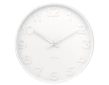 A sleek and minimalistic Karlsson Wall Clock Mr White Medium with numbers on a white background.