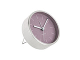Karlsson Minimal Alarm Clock in Purple, nickel and glass silent sweep