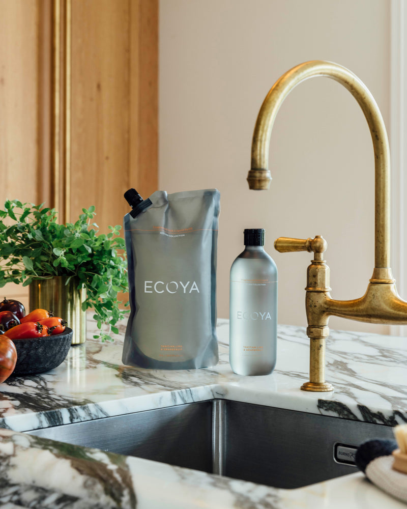 Ecoya Dish Liquid Refill 1L – Juniper Mint or Tahitian Lime Scent