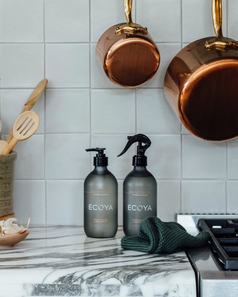 Ecoya Kitchen Gift Set – Tahitian Lime & Grapefruit | Dish, Spray + Cloth