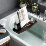 AQUALA Extendable Bath Caddy & Tray in Walnut by Umbra