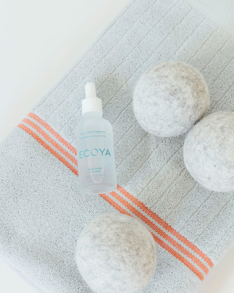 Ecoya Wool Dryer Ball Set – Includes 50ml Scent Dropper | 1000+ Uses