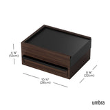 Stowit Jewellery Storage Box with Hidden Drawers by Umbra – Black/Walnut