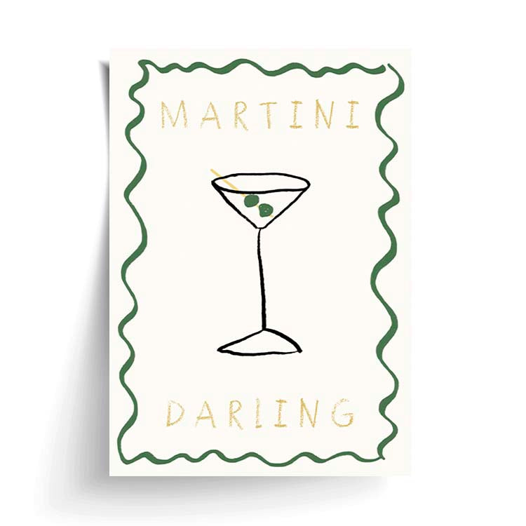 Martini Darling Print by Papier HQ unframed on matte card