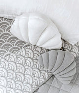 Bengali Small Shell Cushion – Mist (Oeko-Tex® Cotton)