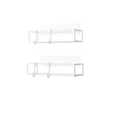 Umbra Cubiko Shower Bins, Set Of 2 with adhesive installation on a white background.