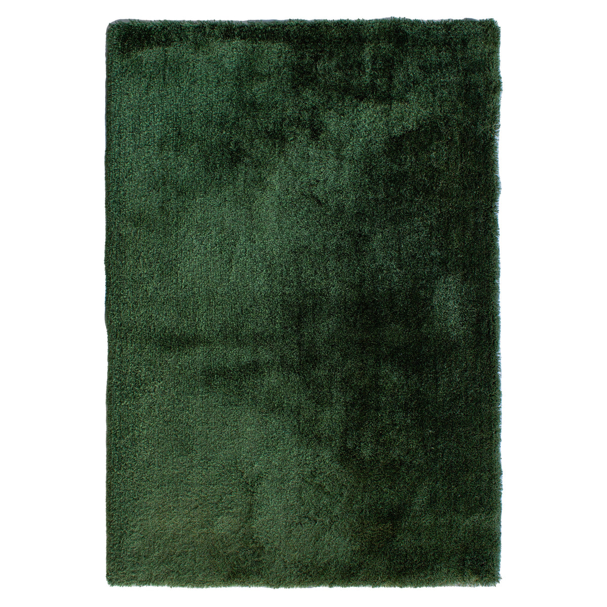 Montreal Forest Green Rug with a soft shaggy pile, shown flat
