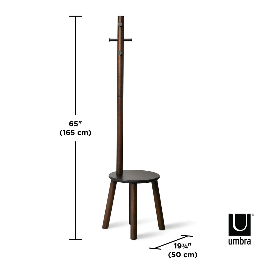 Umbra Pillar stool and coat rack dimension diagram, 165cm high by 50cm wide