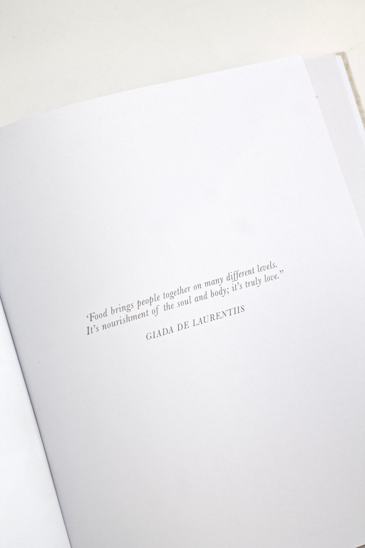 Open oatmeal recipe journal page with a printed quote about food and love
