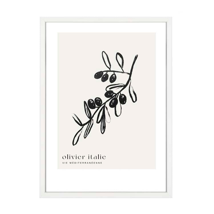 Olive Tree Print by Papier HQ in a matte white frame