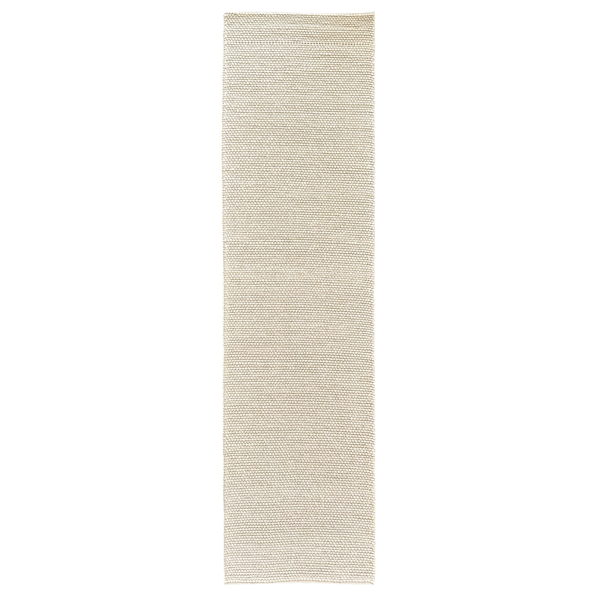Beige loop rug in the 80 x 300 cm runner size, shown flat