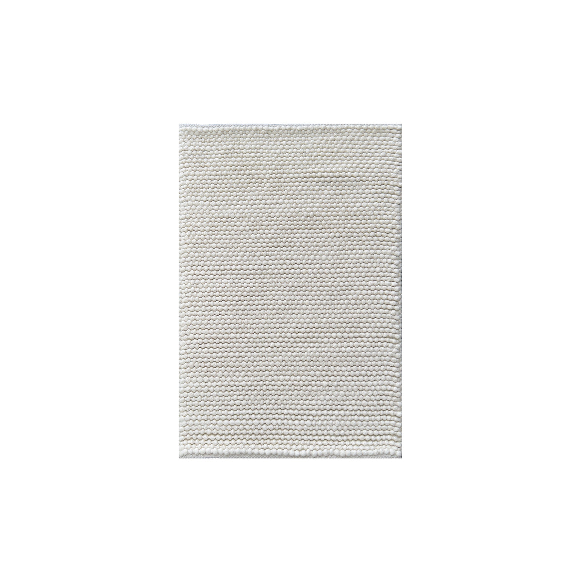 Ivory loop rug in the 60 x 90 cm size, shown flat