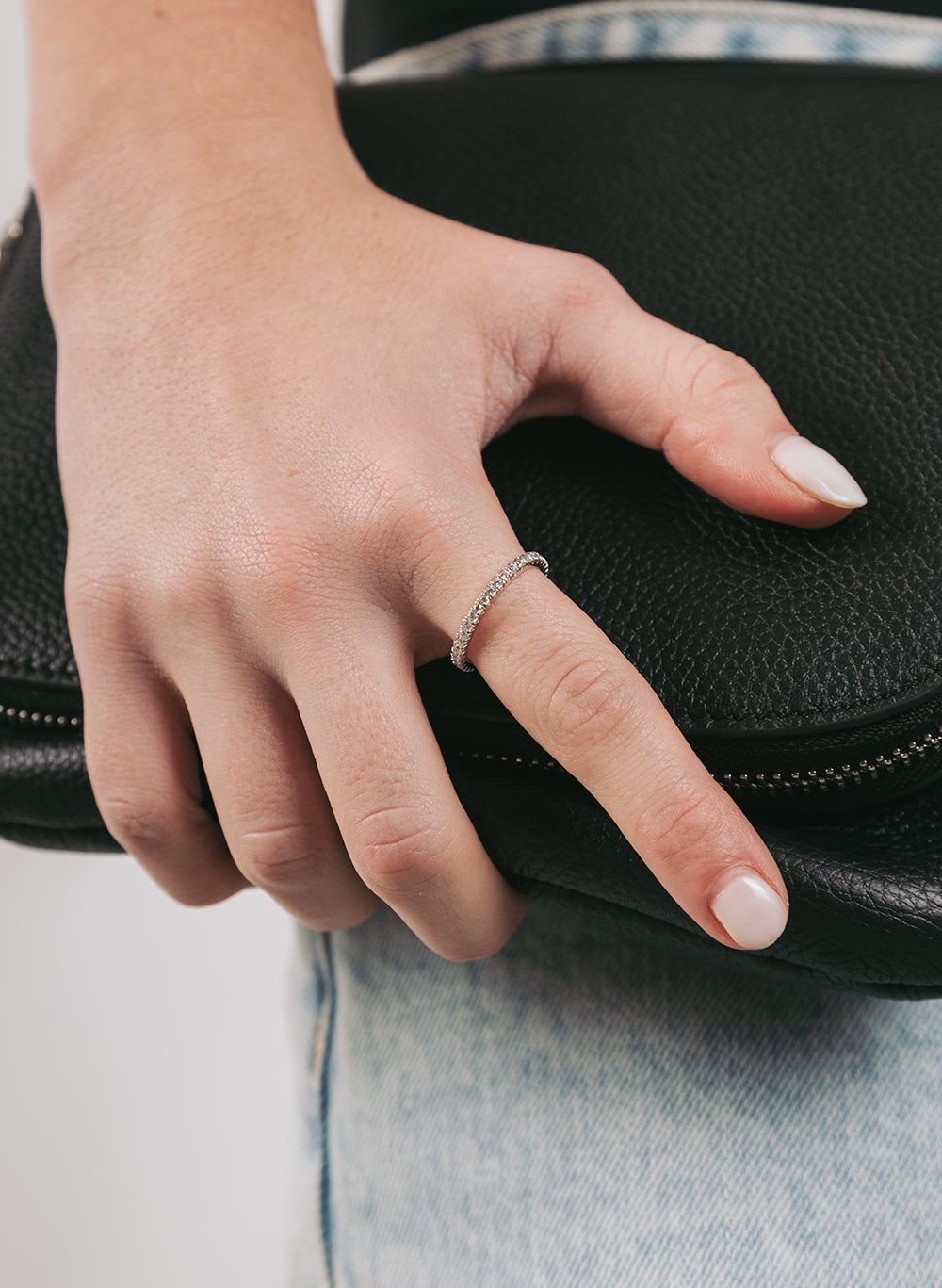 Go Around Ring, Sterling Silver and Zirconia Eternity Band