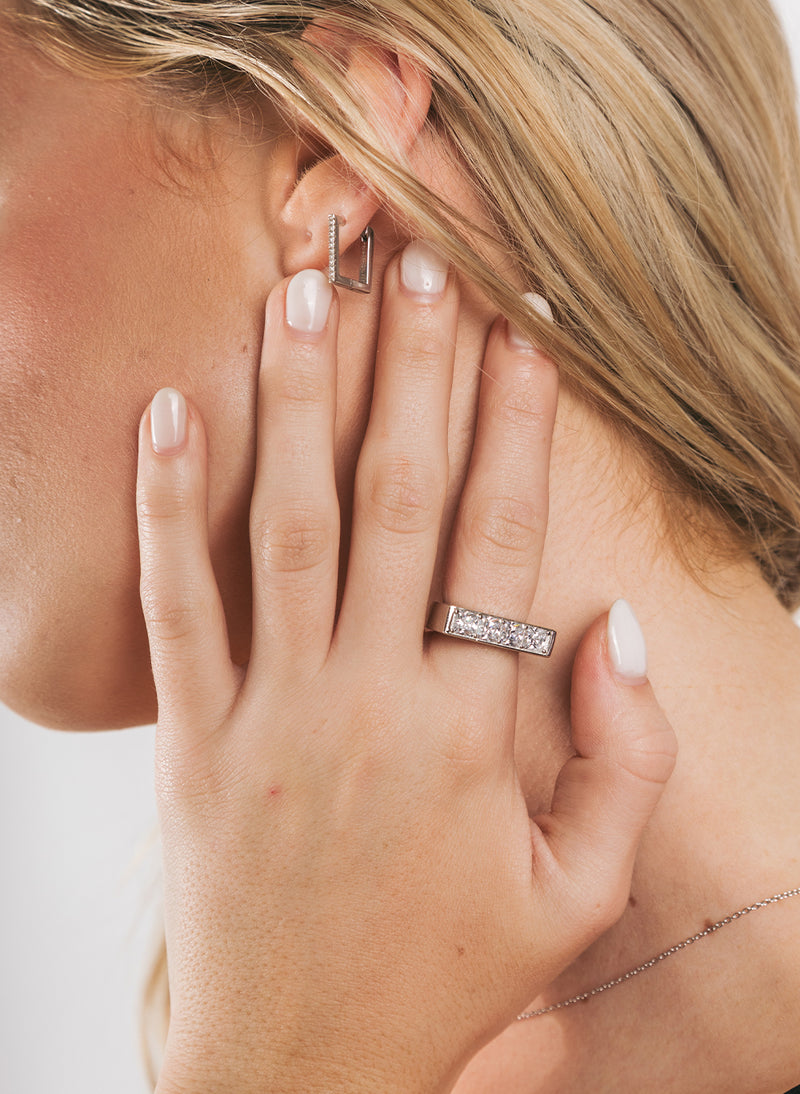 Be Mine Ring, Sterling Silver with Clear Zirconia