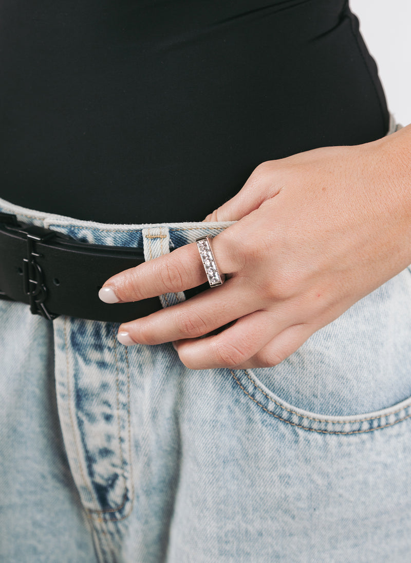 Be Mine Ring, Sterling Silver with Clear Zirconia