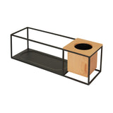 Umbra Cubist Shelf – Sand/Black (Small) | Floating Shelf + Planter