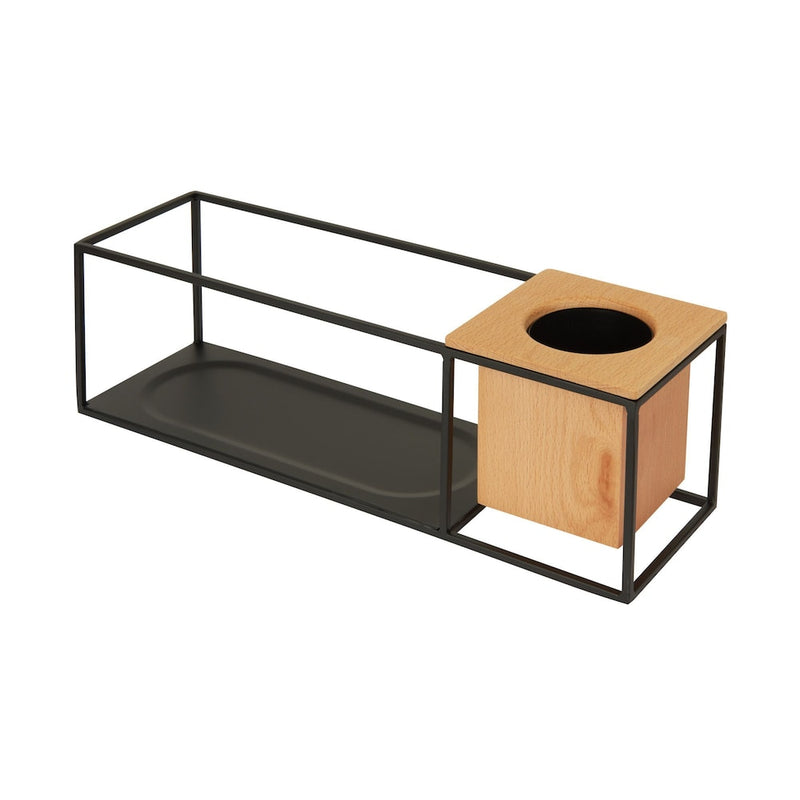 Umbra Cubist Shelf – Sand/Black (Small) | Floating Shelf + Planter