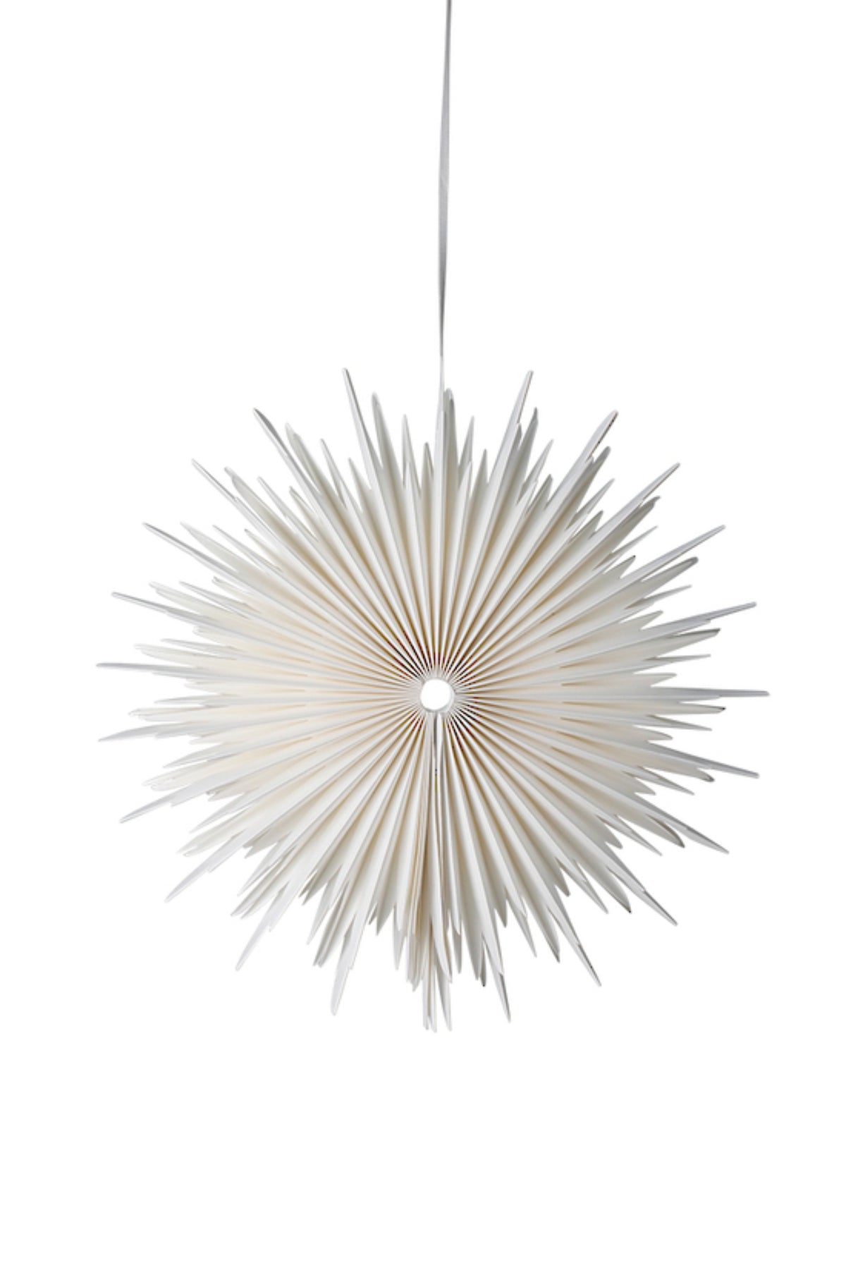 Large off white folded paper snowflake hanging decoration, 45cm across