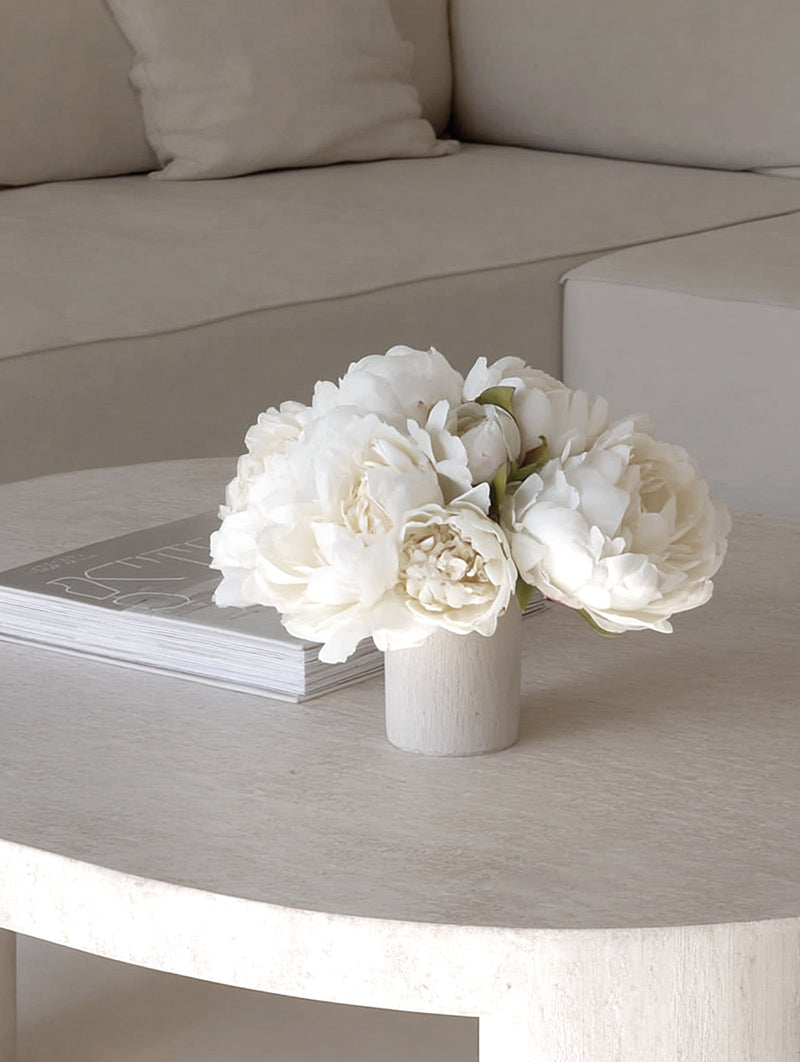 Vintage Peony Bouquet – Cream Faux Flowers (8 Heads, 24cm)