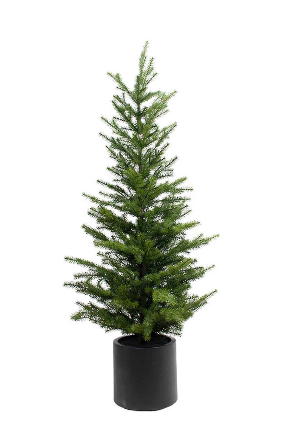 Slim artificial pine tree in a black pot, large (157cm H)