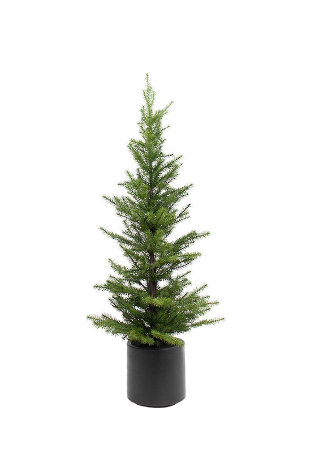 Slim artificial pine tree in a black pot, medium (127cm H)