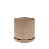 Oslo Planter Espresso, Stoneware Pot with Saucer - Various Sizes
