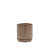 Oslo Planter Espresso, Stoneware Pot with Saucer - Various Sizes