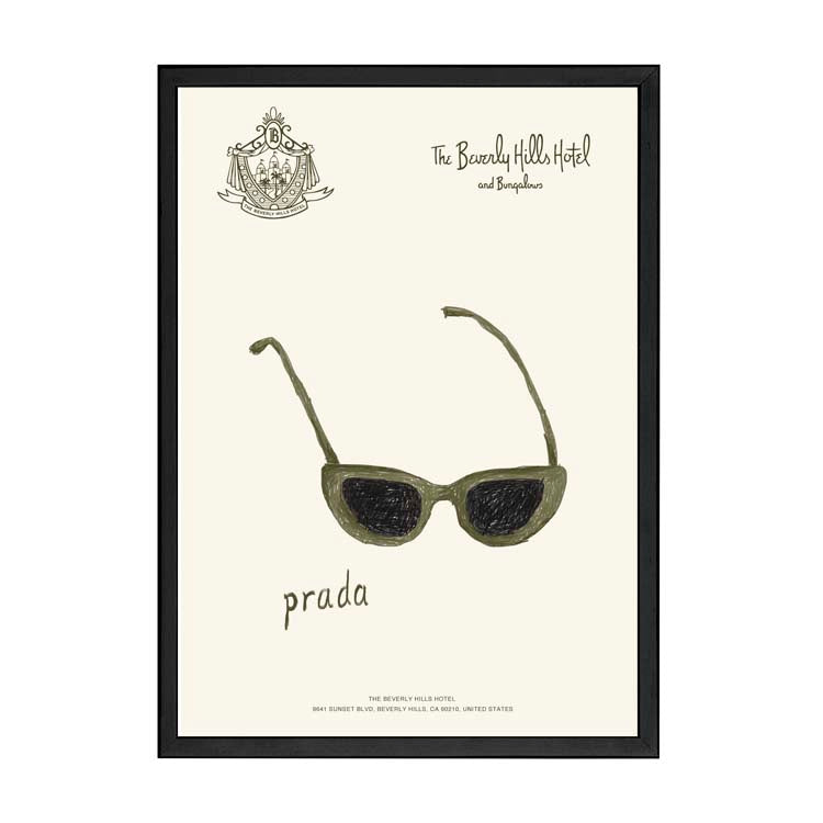 Prada Sunglasses Print by Papier HQ in a matte black frame