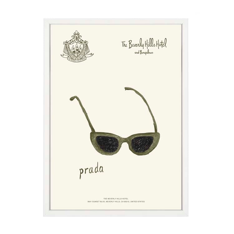Prada Sunglasses Print by Papier HQ in a matte white frame
