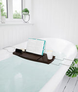 AQUALA Extendable Bath Caddy & Tray in Walnut by Umbra