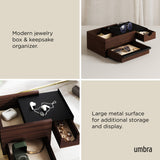 Stowit Jewellery Storage Box with Hidden Drawers by Umbra – Black/Walnut