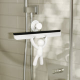 A durable Umbra Buddy Squeegee White shower head with a streak-free silicone blade.