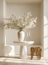 Rattan Tulip Stool | Natural Woven Side Table