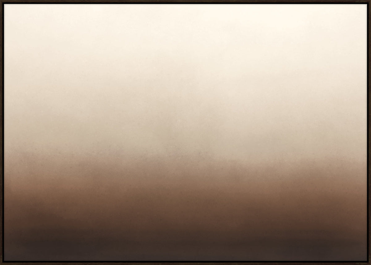 Full view of the San Viento Landscape artwork, a soft horizontal ombre from pale cream to cocoa and dark brown