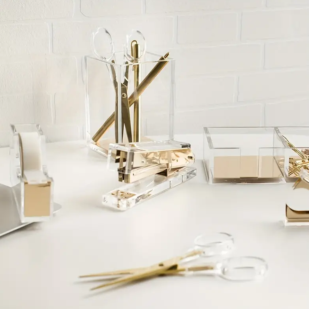 Acrylic Gold Scissors – Luxe Clear Desk Scissors