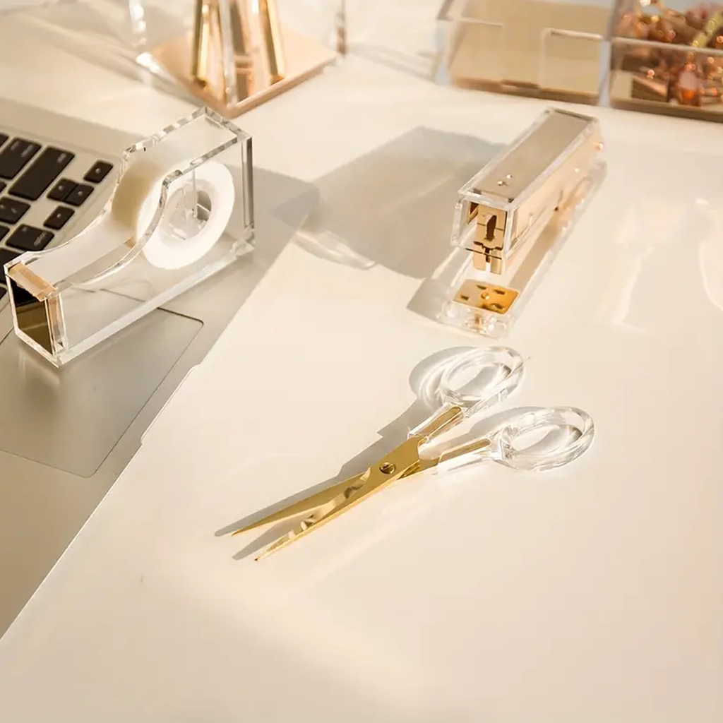 Acrylic Gold Scissors – Luxe Clear Desk Scissors