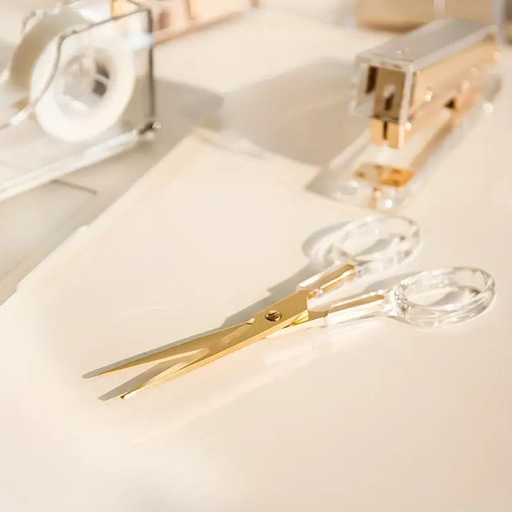 Acrylic Gold Scissors – Luxe Clear Desk Scissors