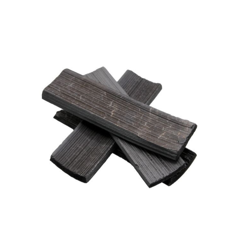 Two bamboo charcoal water filter sticks on a white background