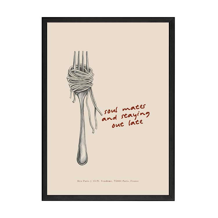 Soul Mates and Staying Out Late Print by Papier HQ in a matte black frame