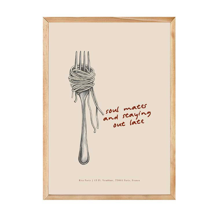 Soul Mates and Staying Out Late Print by Papier HQ in a natural timber frame