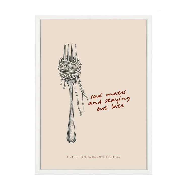 Soul Mates and Staying Out Late Print by Papier HQ in a matte white frame