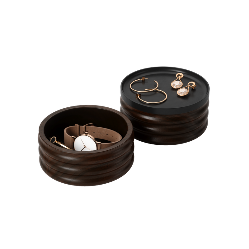 Umbra Tesora Wood Storage Box – Modern Two-Tier Jewelry Organizer