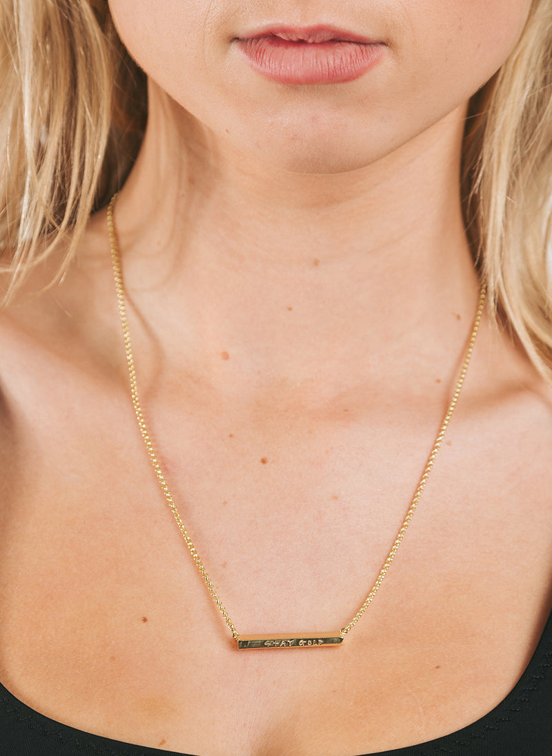 Stay Gold Necklace, 14K Gold Plated Sterling Silver