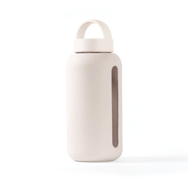 A Bink Day Bottle with Hydration Tracker - Various Options for hydration tracking on a white surface.