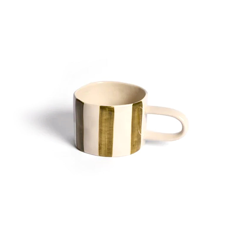 Fenton Stripe Mug – Hand-Painted Stoneware with Organic Stripes